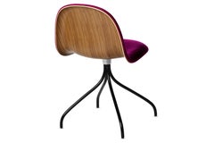 Silla de reuniones 3D, tapizado frontal, base giratoria negra