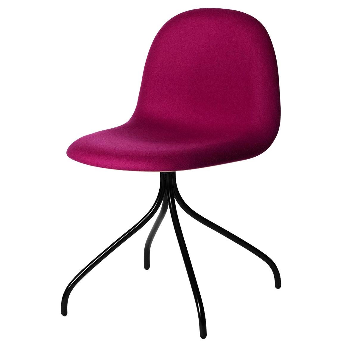 3D Meeting Chair, Front Upholstered, Black Swivel Base