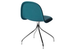 3D Meeting Chair, Front Upholstered, Chrome Swivel Base