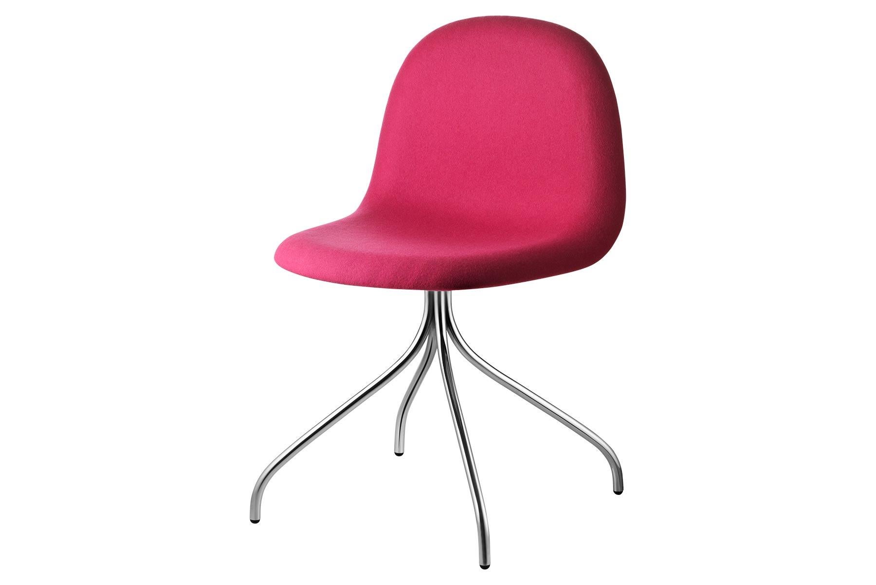 Mid-Century Modern Chaise de réunion 3D, tapissée sur le devant, base pivotante chromée en vente