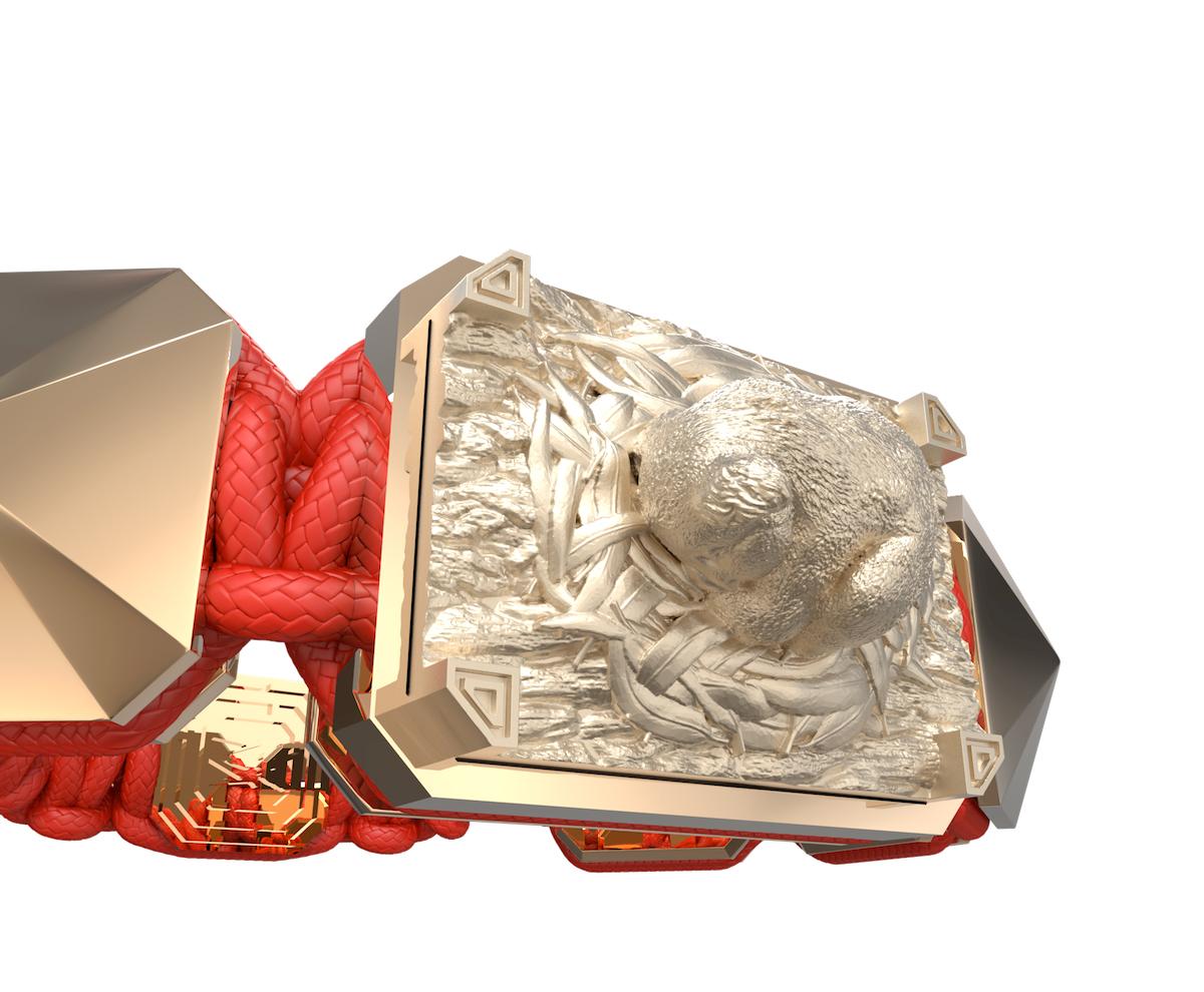 Modern 3D I love my baby koala Bracelet HighTech Ceramic finish  18k rose Gold For Sale