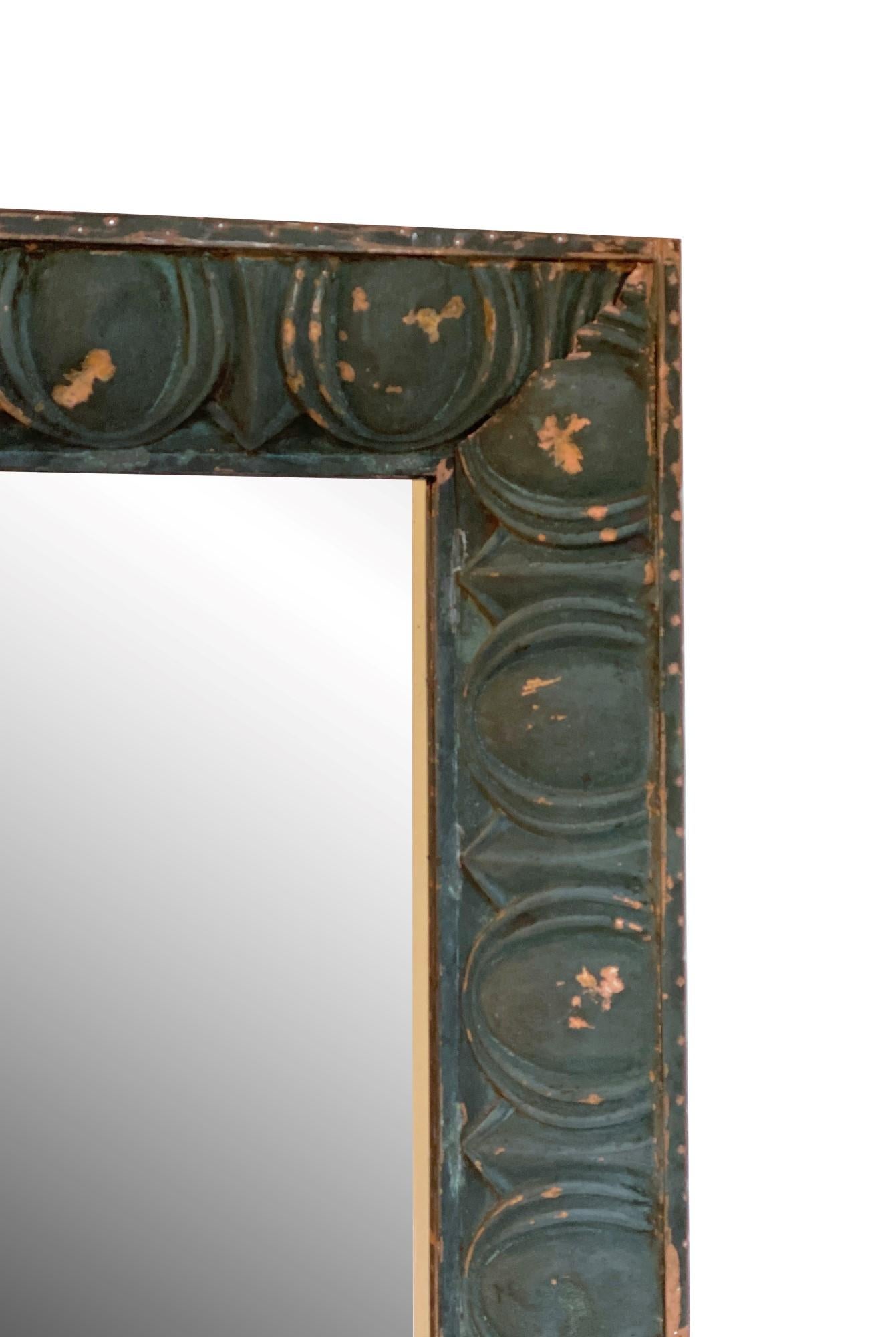Beaux Arts 3D Mirror Made from Egg & Dart Copper Building Facade Turn of the Century