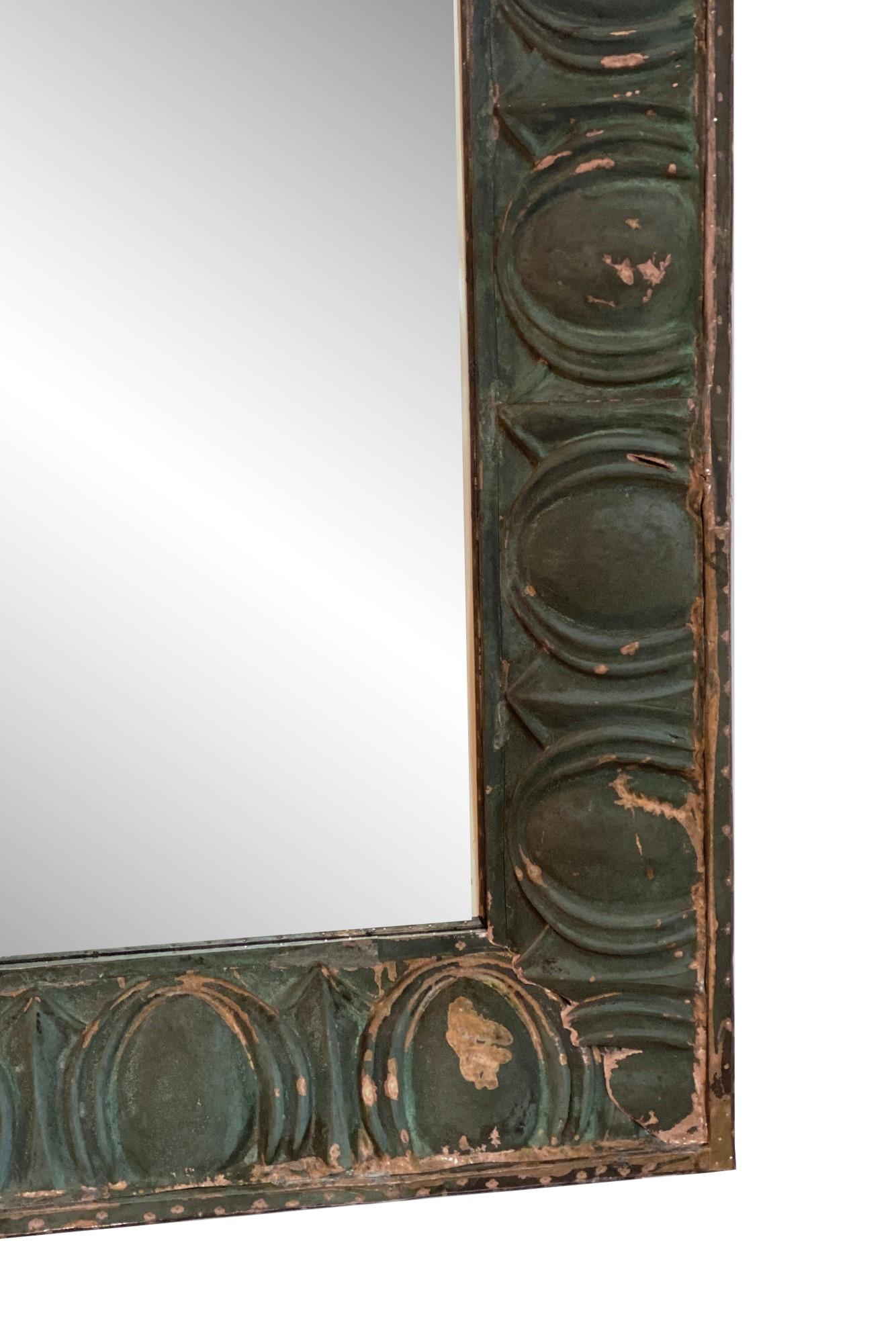 3D Mirror Made from Egg & Dart Copper Building Facade Turn of the Century In Good Condition In New York, NY
