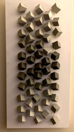 3D Modern Hand Painted Cubes Dimensional Art by Brazilian Artist Silva