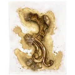 3D Powdered Canvas with an 18th Century Italian Fragment and Elestial Quartz