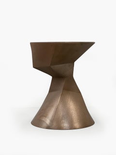 3D printed bronze plated 'Sand in Motion Slim Bronze' side table by Rive Roshan