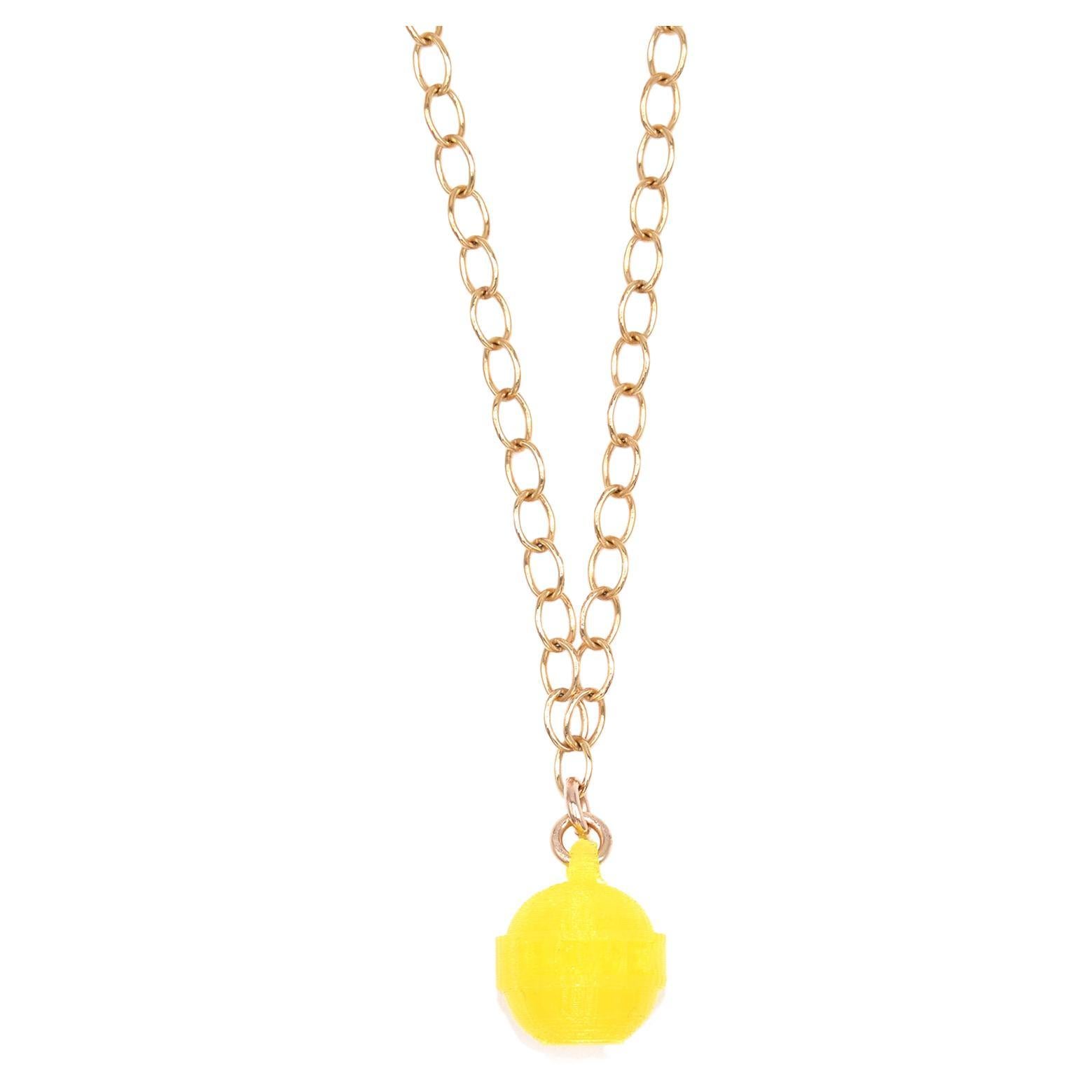 3d Printed Dum Dum 4 Love Lollipop Style Necklace - Pineapple For Sale