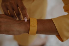 3D Printed No time Watch Style Cuff Bracelet, Yellow