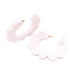3d Printed Pretend Cloud Hoop Earrings Ivory