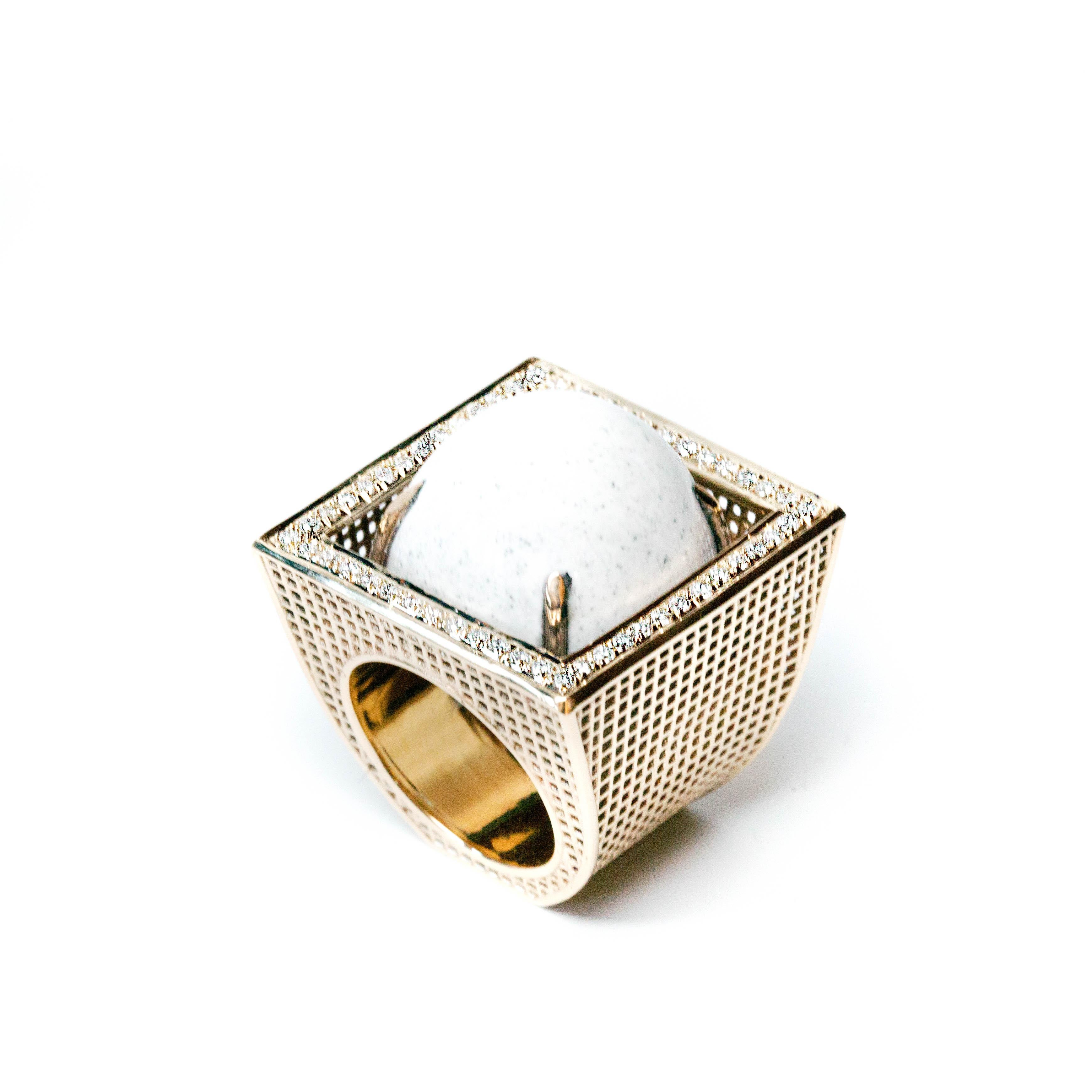 white agate statement ring