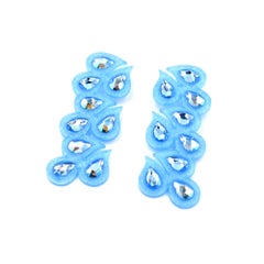 3D Printed Swarovski Crystal Juicy Earrings Ice Blue