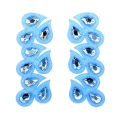 3D Printed Swarovski Crystal Juicy Earrings Ice Blue