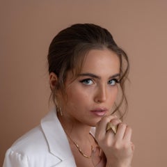 14 Karat Yellow Gold Statement Ring, unique, Contemporary, Luxury Ring, diamonds