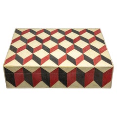 3D Shagreen Box, Black & Red