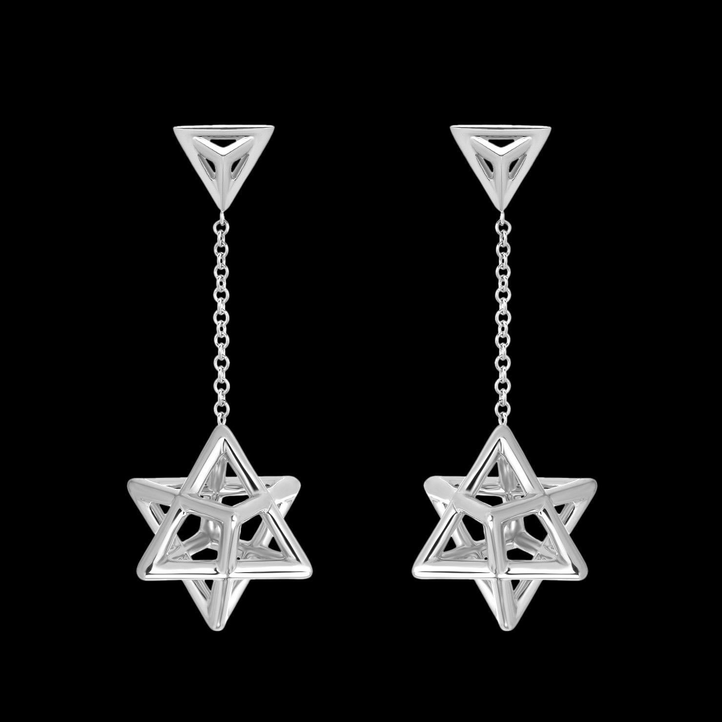 Elevate Your Spirit with the 3D Star of David Merkaba Platinum Earrings – A Symbol of Faith, Unity, and Timeless Elegance By Merkaba Beverly Hills.

Discover a stunning masterpiece that transcends jewelry—our 3D Star of David Merkaba Platinum