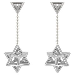 3D Star of David Merkaba Platinum Earrings – Faith, Unity, Elegance