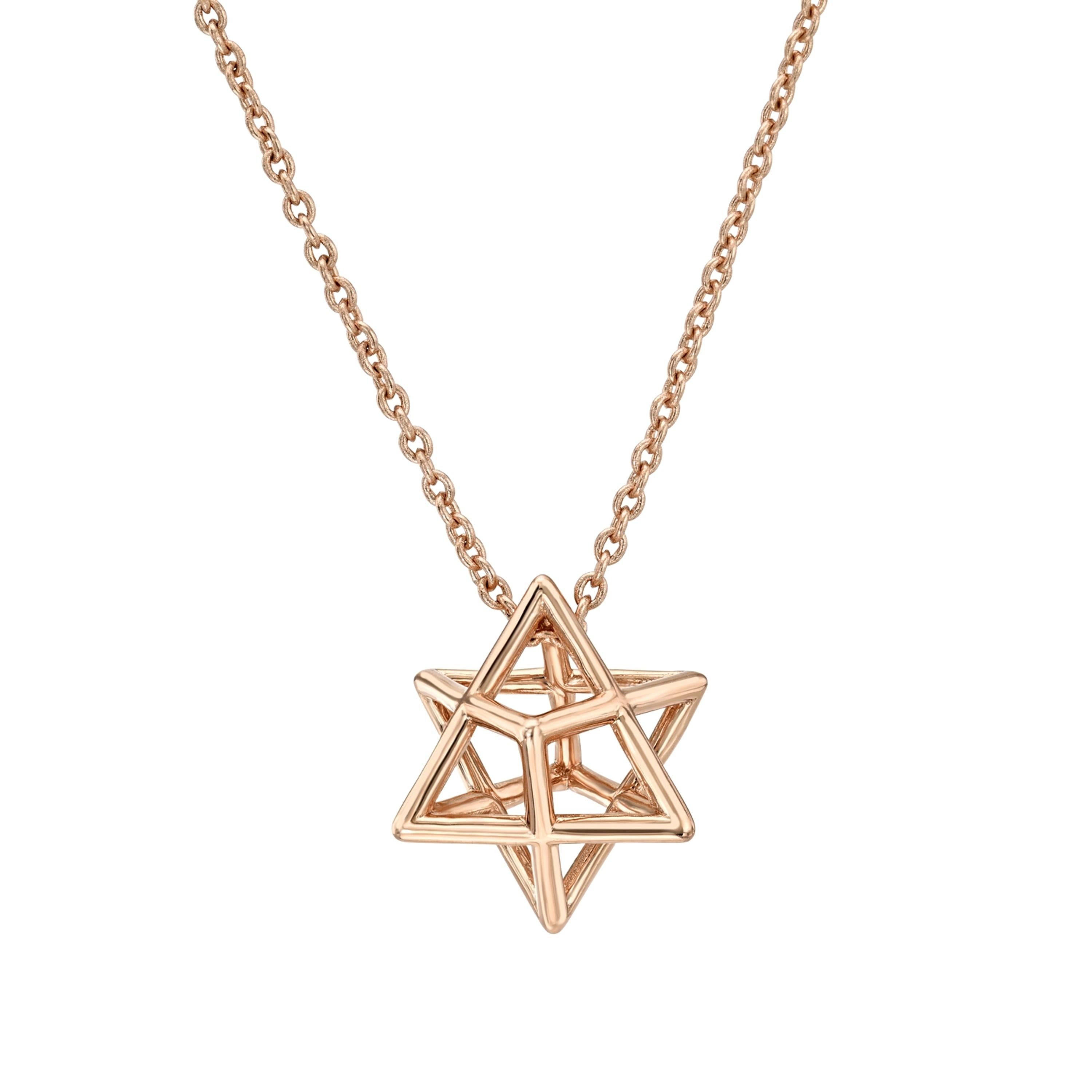 Collar 3D Estrella de David Oro Rosa - El regalo judío perfecto para cada celebración en venta 3