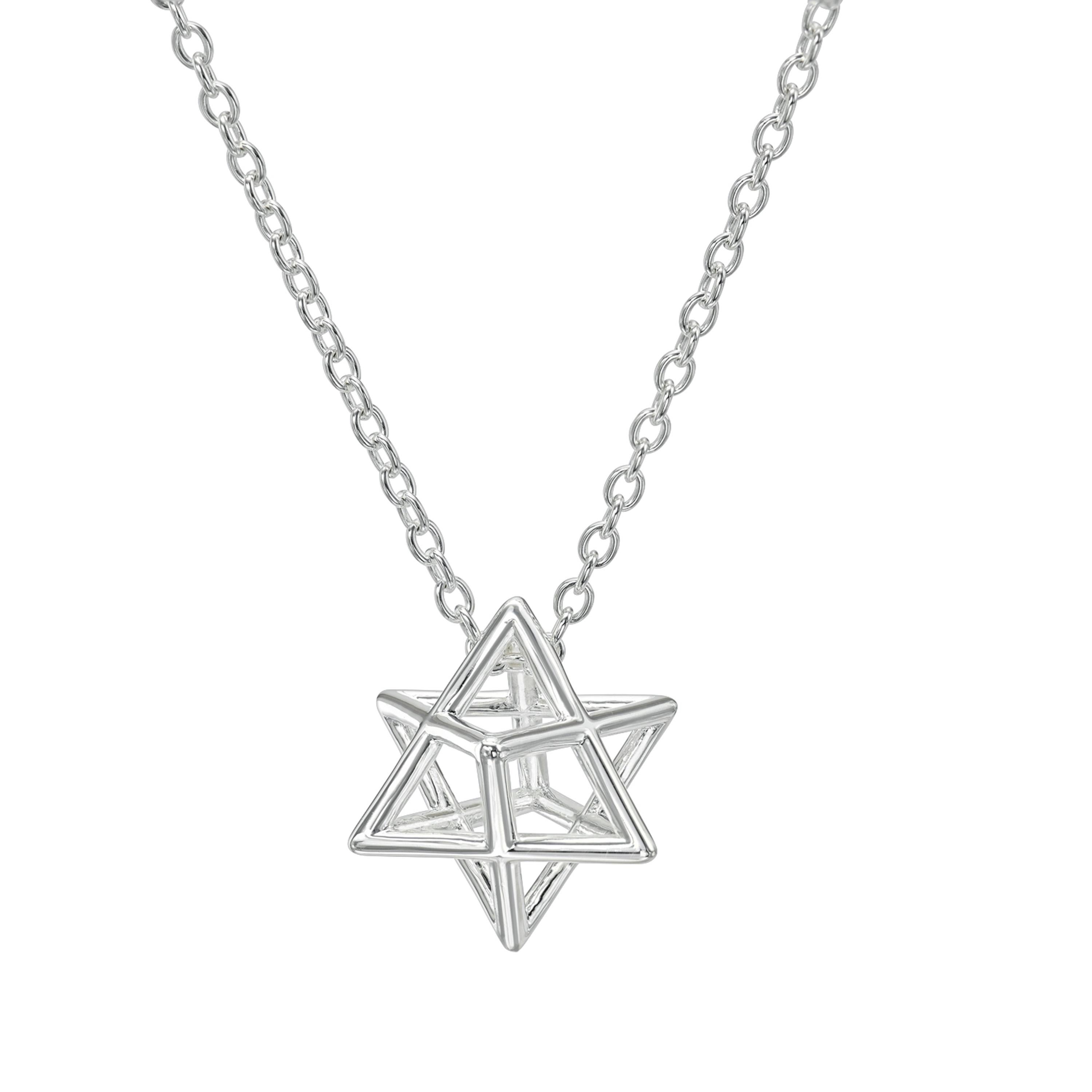 Collier Etoile de David 3D Pendentif A David David en argent - Cadeau de Bar Mitzvah juive en vente 3