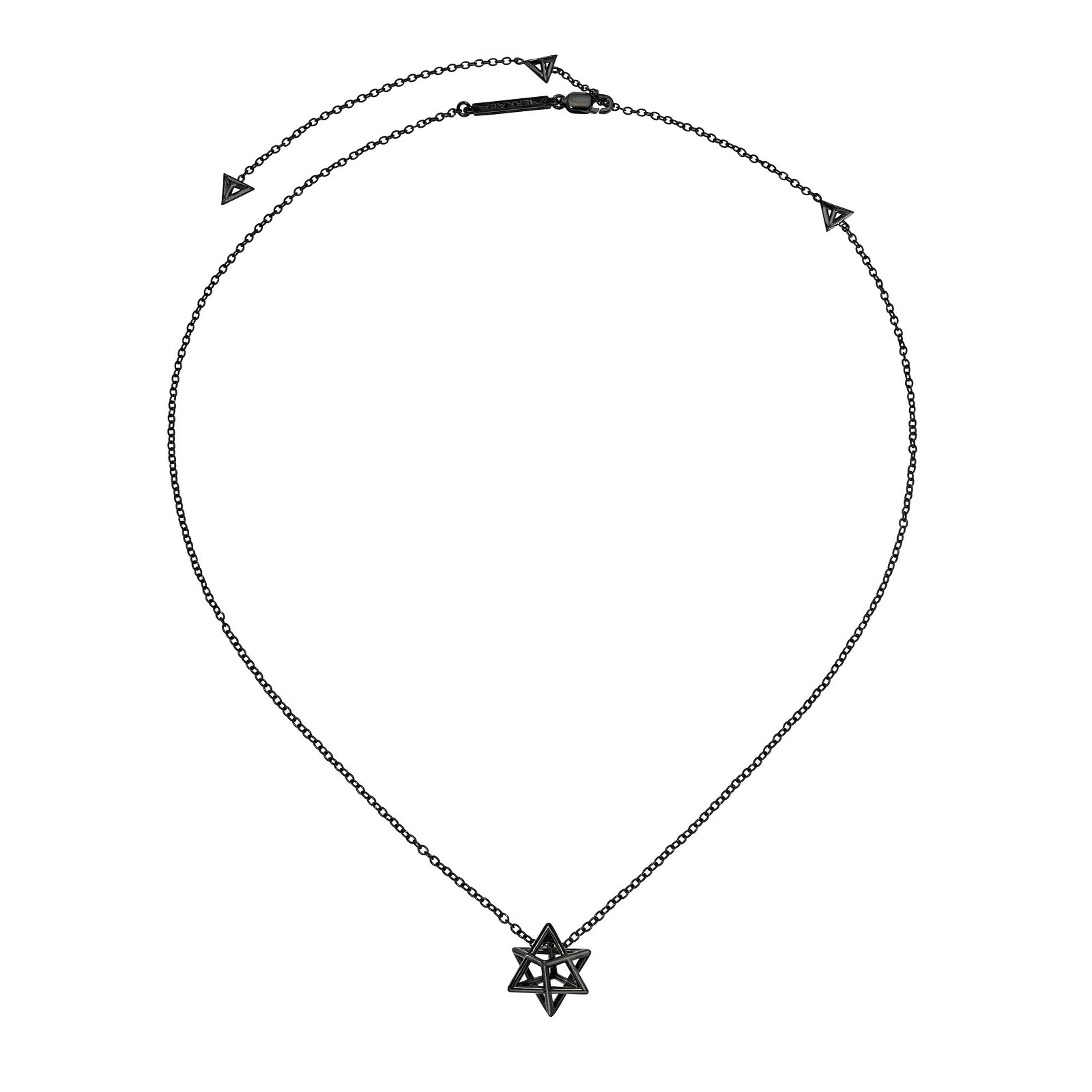 da uomo o donna Collana 3D con stella di David in argento sterling nero - Collana unica con stella ebraica in vendita