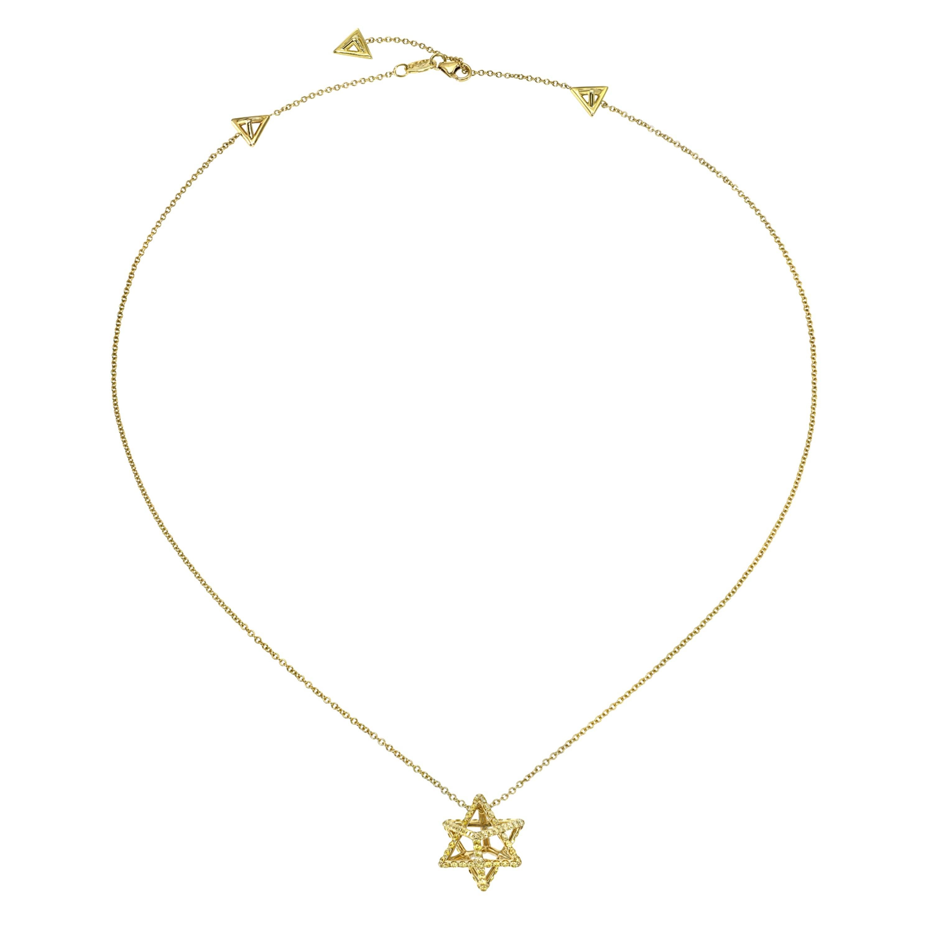 da uomo o donna Ciondolo 3D della collana di diamanti gialli A. David - Regali di lusso di gioielleria ebraica in vendita
