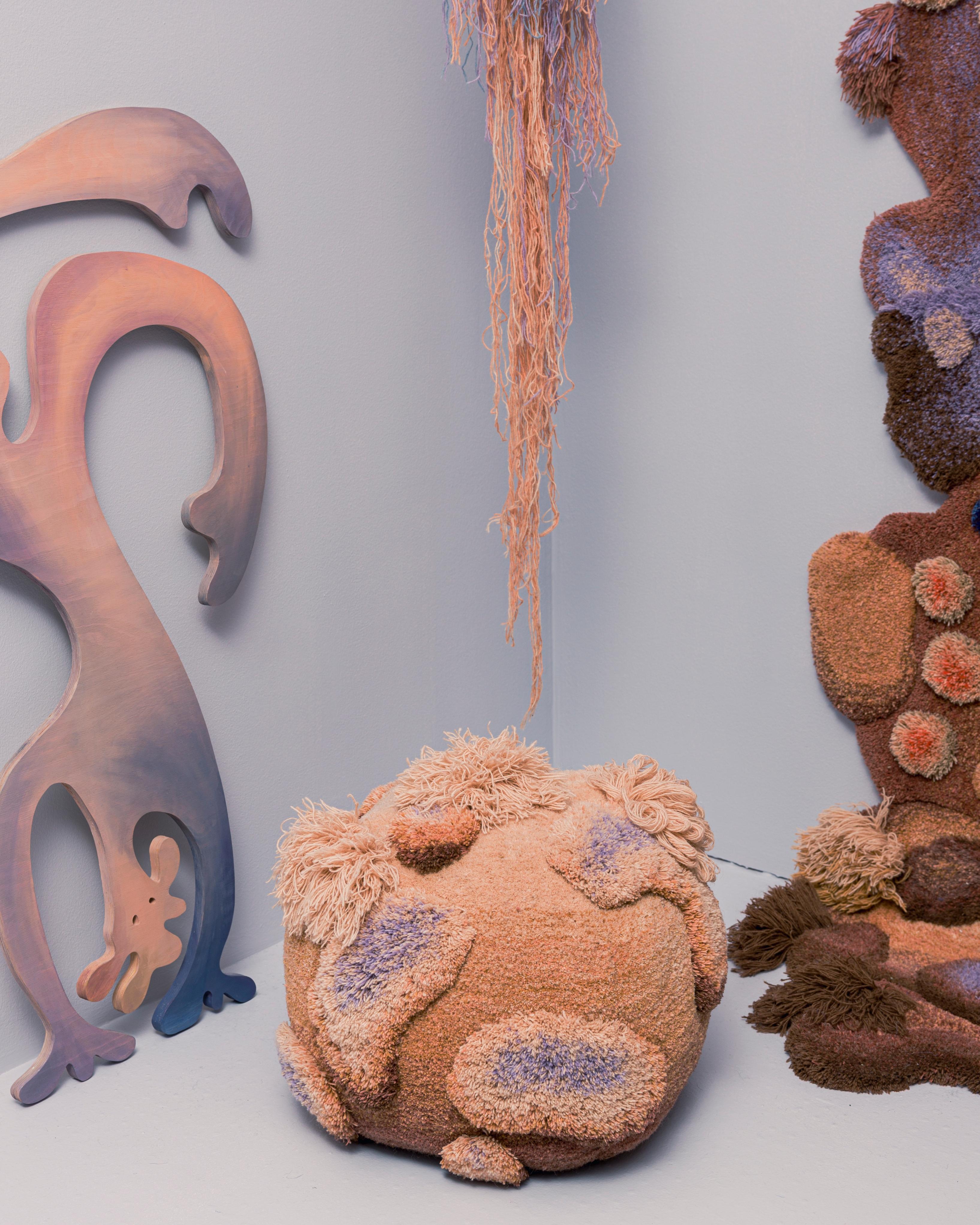 Néerlandais Pouf en laine 3D par Alfhild Külper en vente