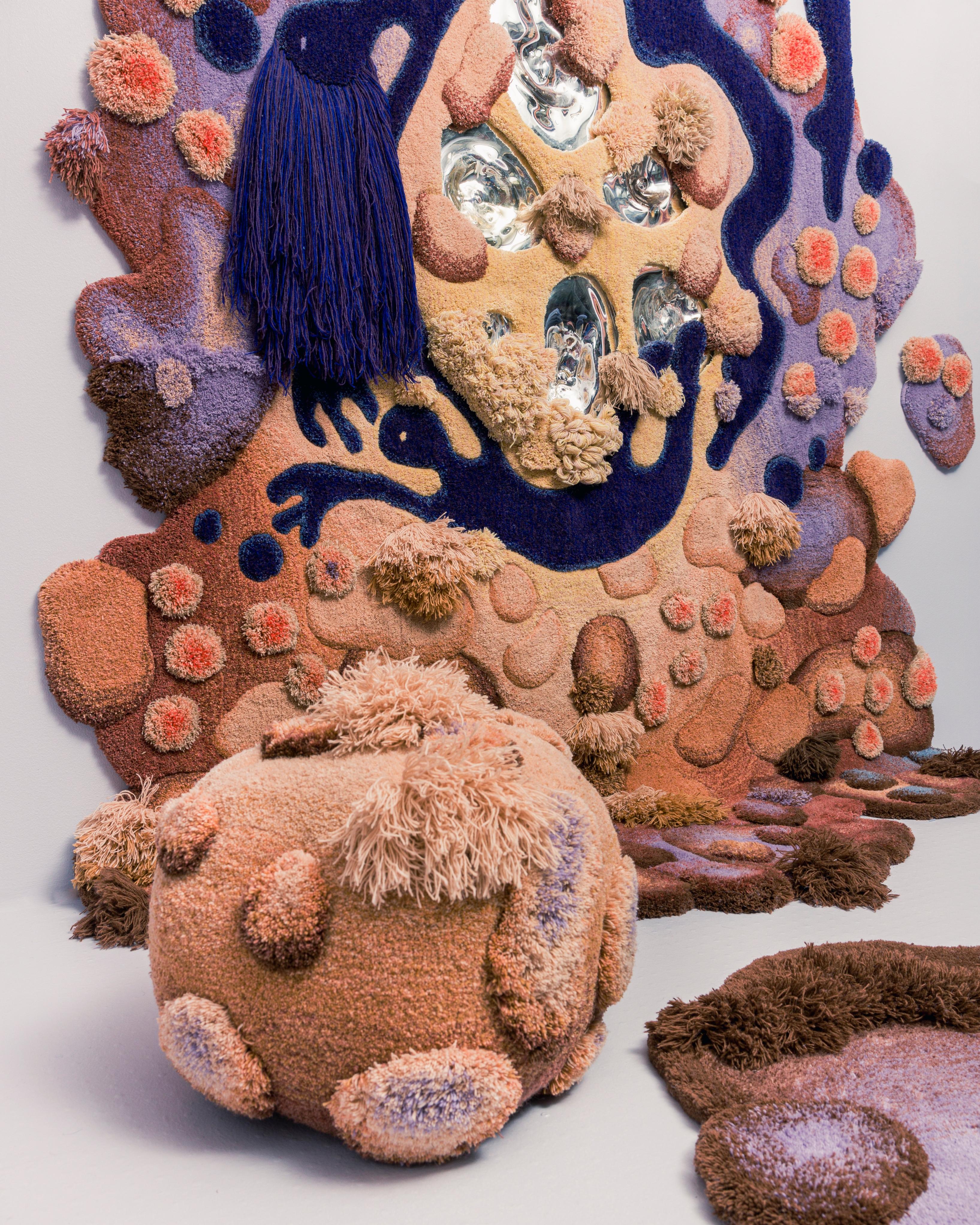 Dutch 3D Wool Pouf by Alfhild Külper For Sale
