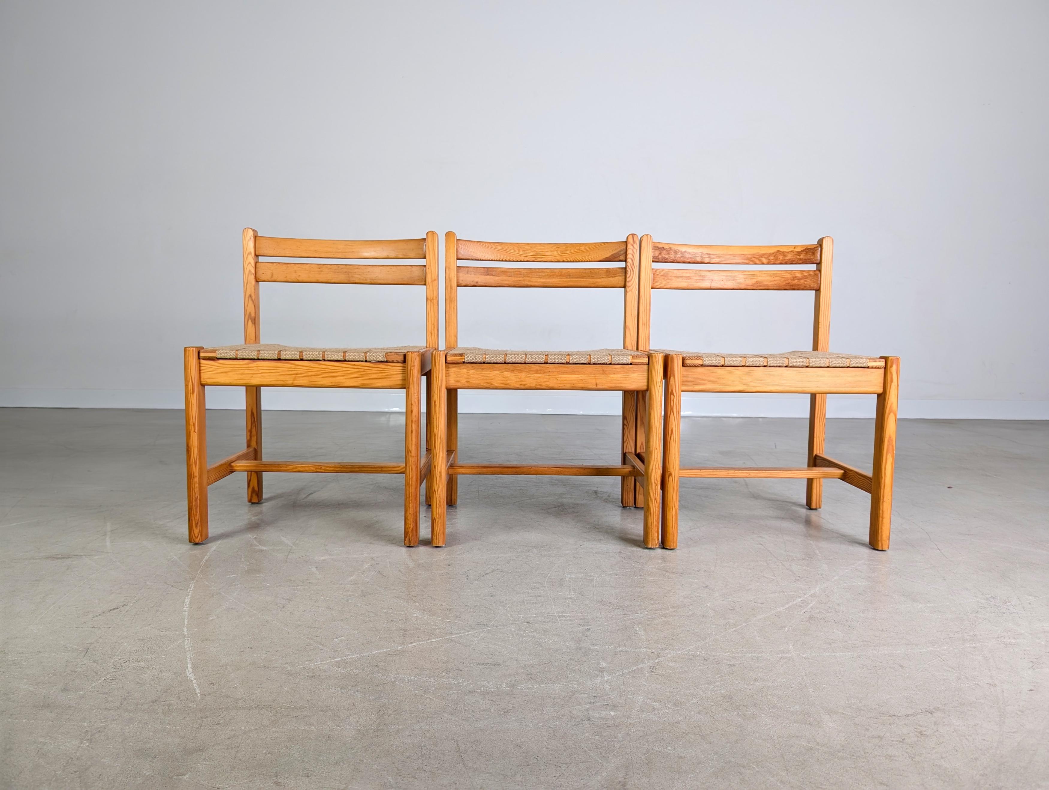 Postmoderne 3er Set Asserbo Stühle Borge Morgensen Roland Wilhelmsson en vente