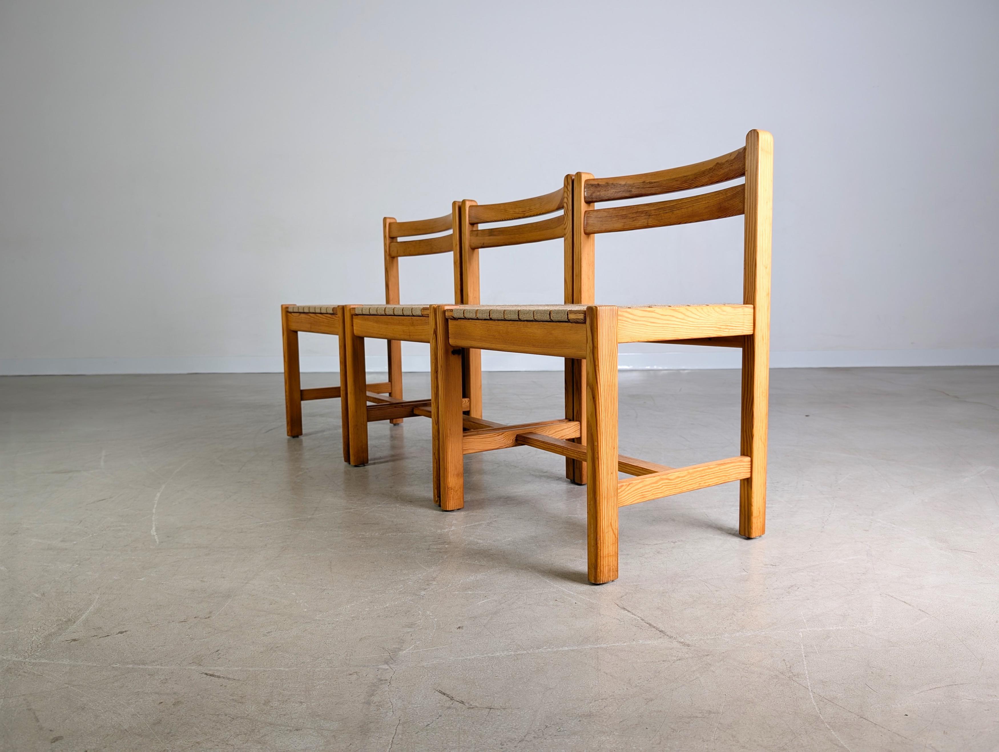 3er Set Asserbo Stühle Borge Morgensen Roland Wilhelmsson Bon état - En vente à Berlin, DE
