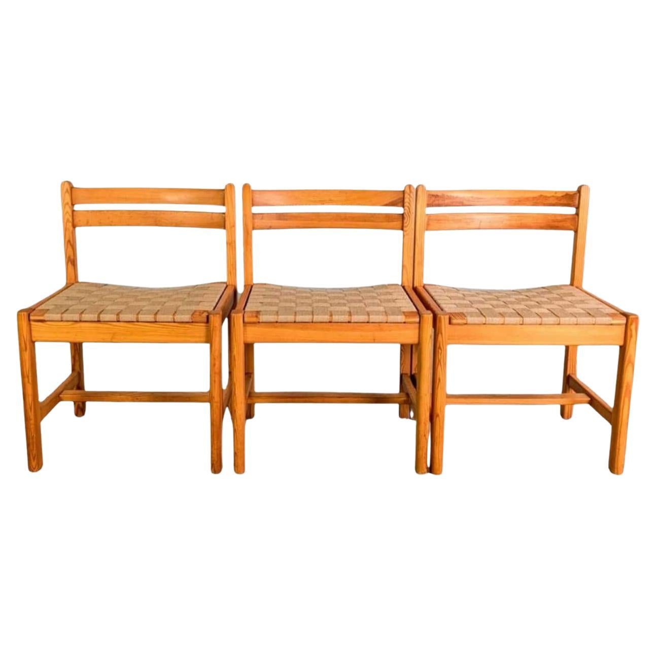 3er Set Asserbo Stühle Borge Morgensen Roland Wilhelmsson en vente