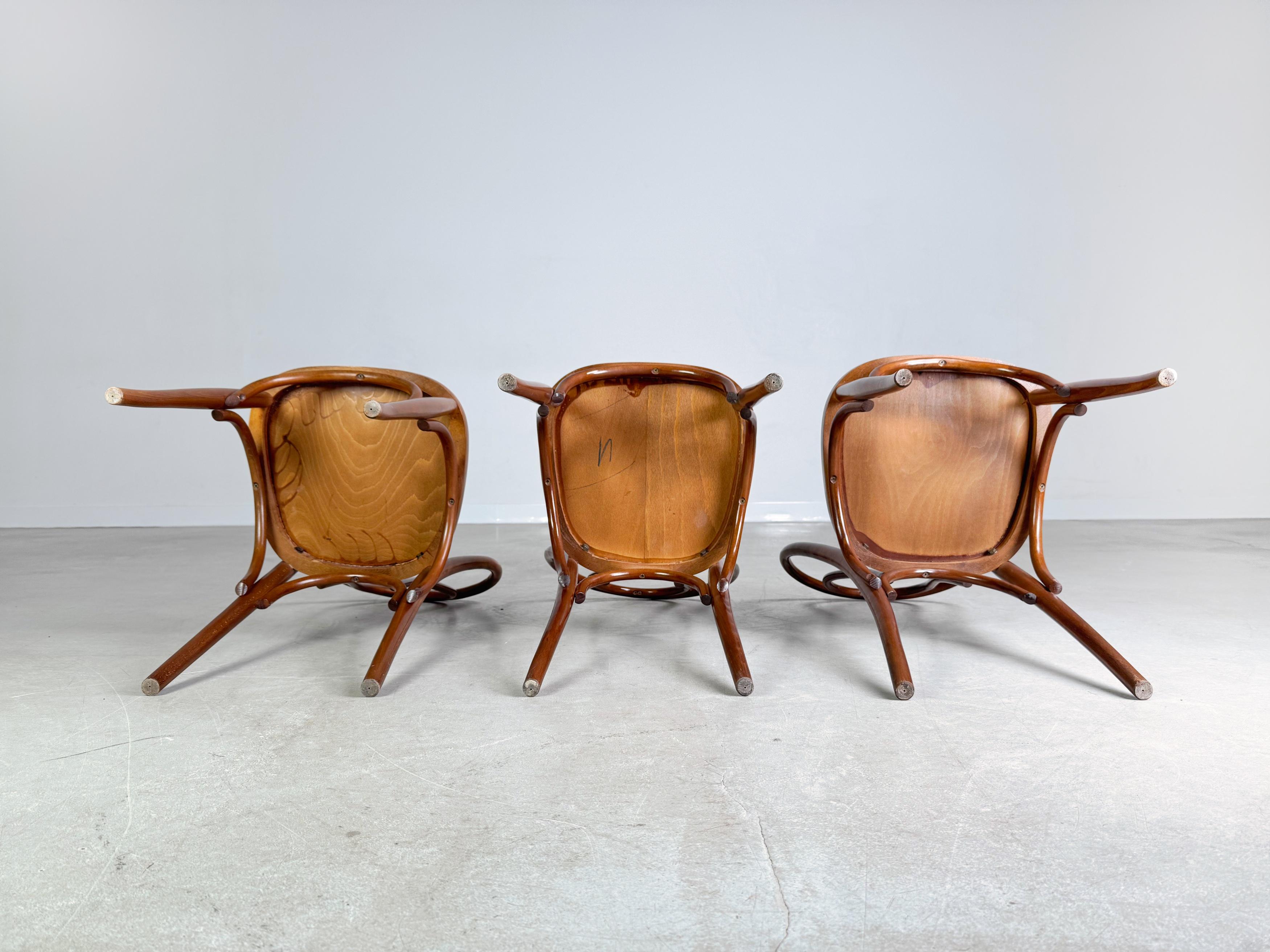 3er Set Bugholzstühle ähnlich Thonet Nr 18 Midcentury Bistrostuhl For Sale 3