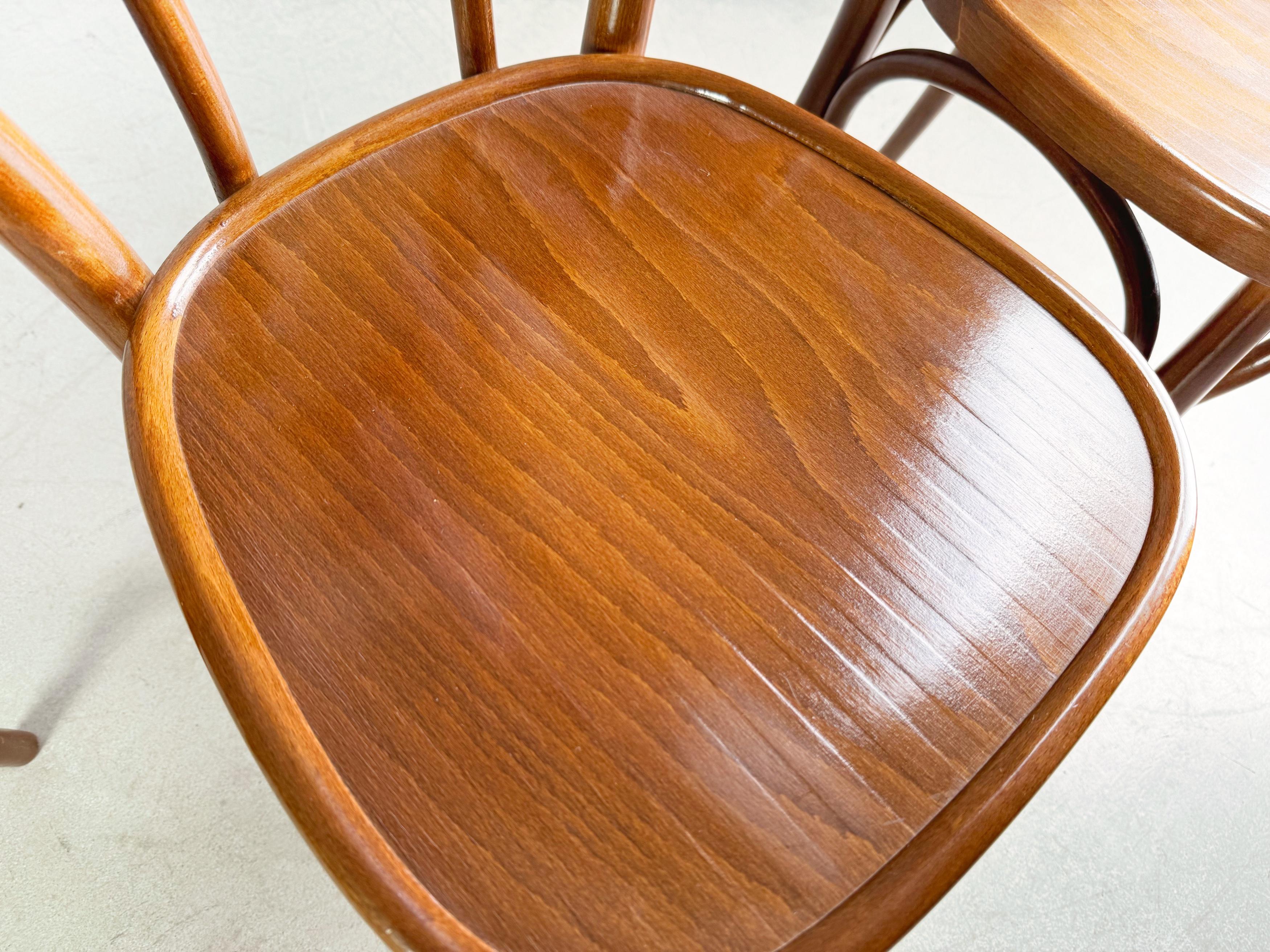 19th Century 3er Set Bugholzstühle ähnlich Thonet Nr 18 Midcentury Bistrostuhl For Sale