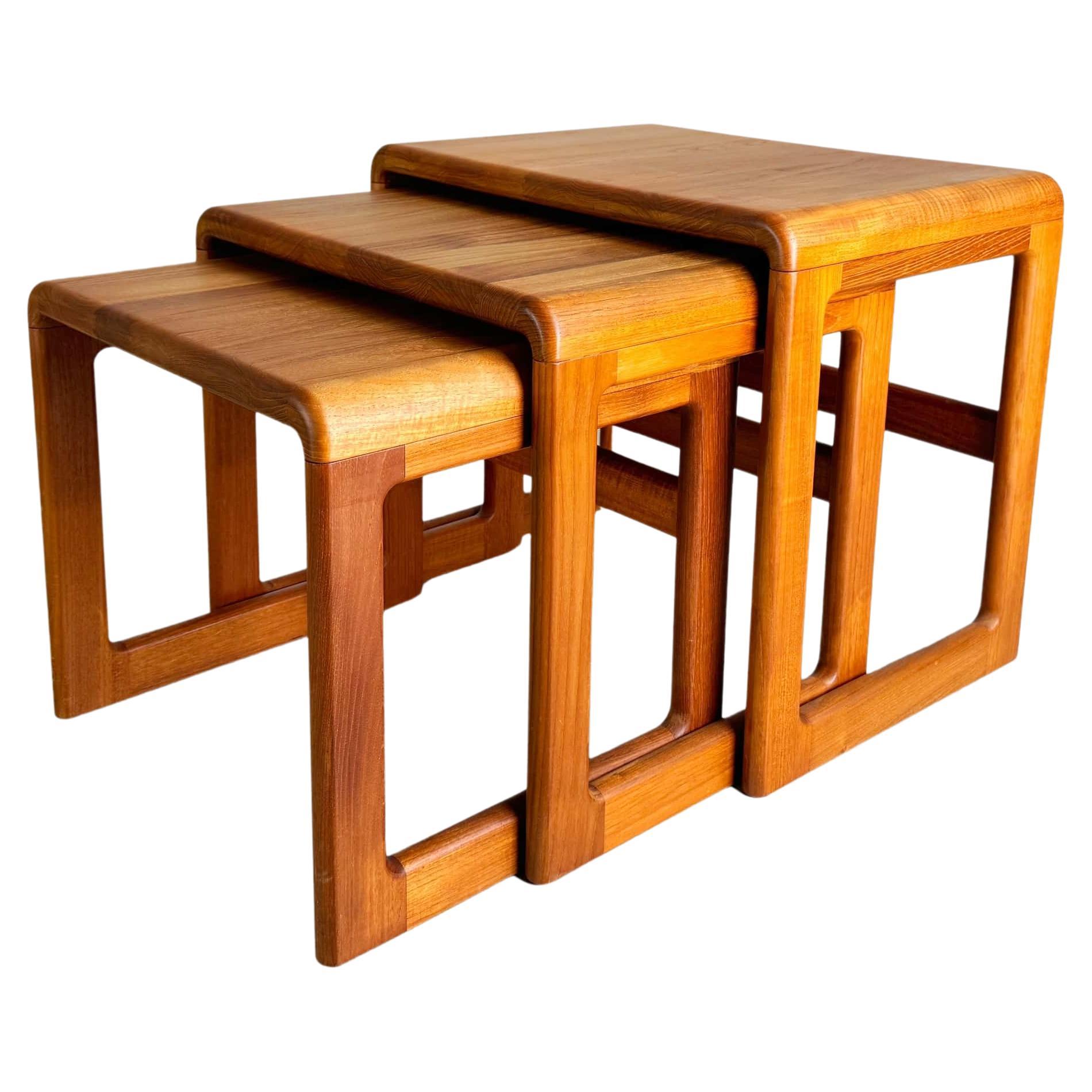 3er Set Midcentury Satztische Dyrlund Beistelltische teak couchtisch