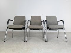 3er Set original Drabert Stühle Konferenzstuhl Armlehnen Vintage