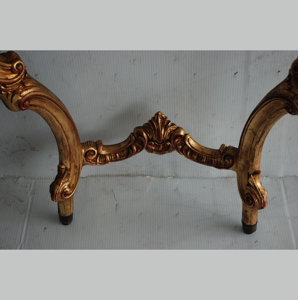 19th Century Italian Rococo Style Wall Mount Giltwood Marble Console Table In Good Condition For Sale In Pasadena, TX