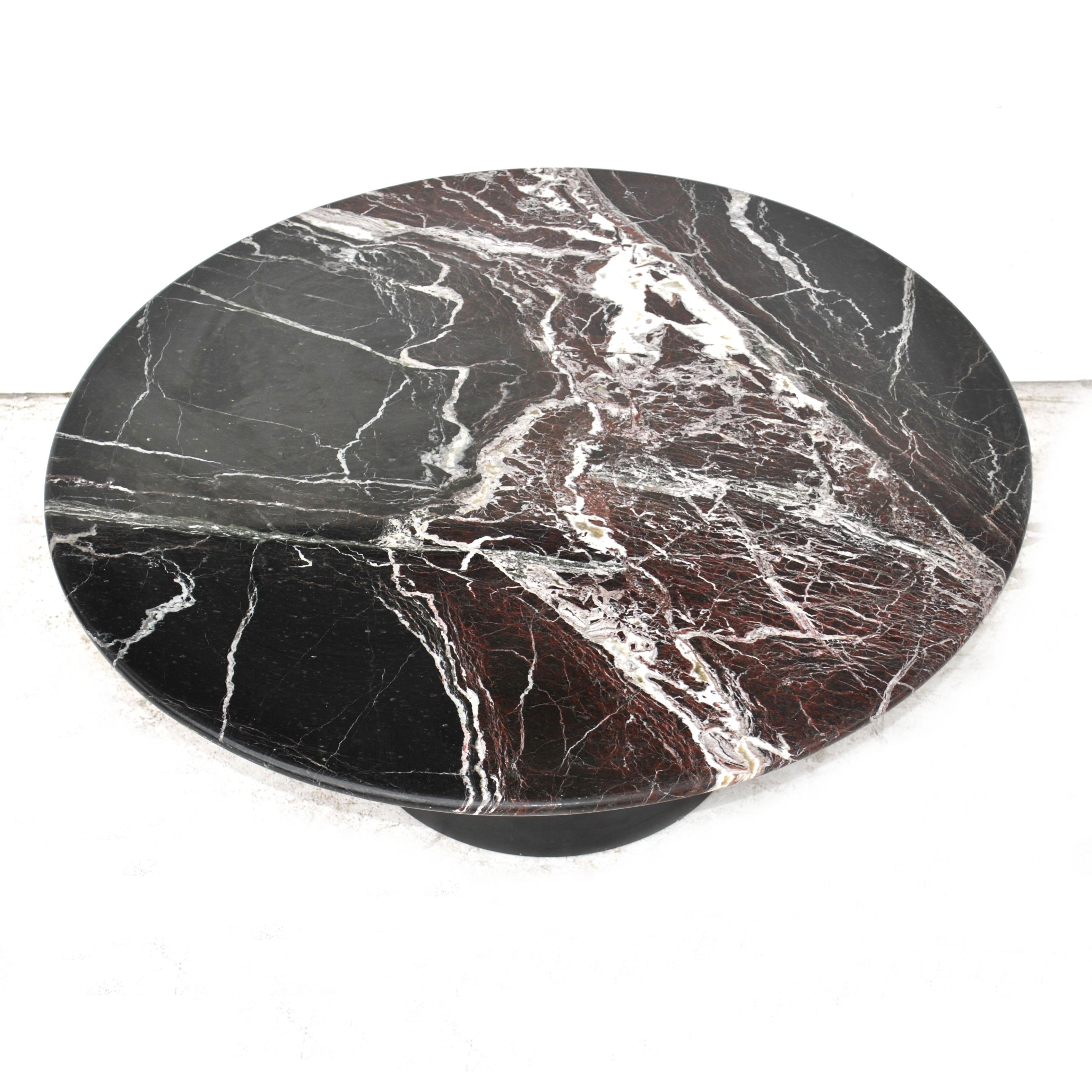 round black marble coffee table