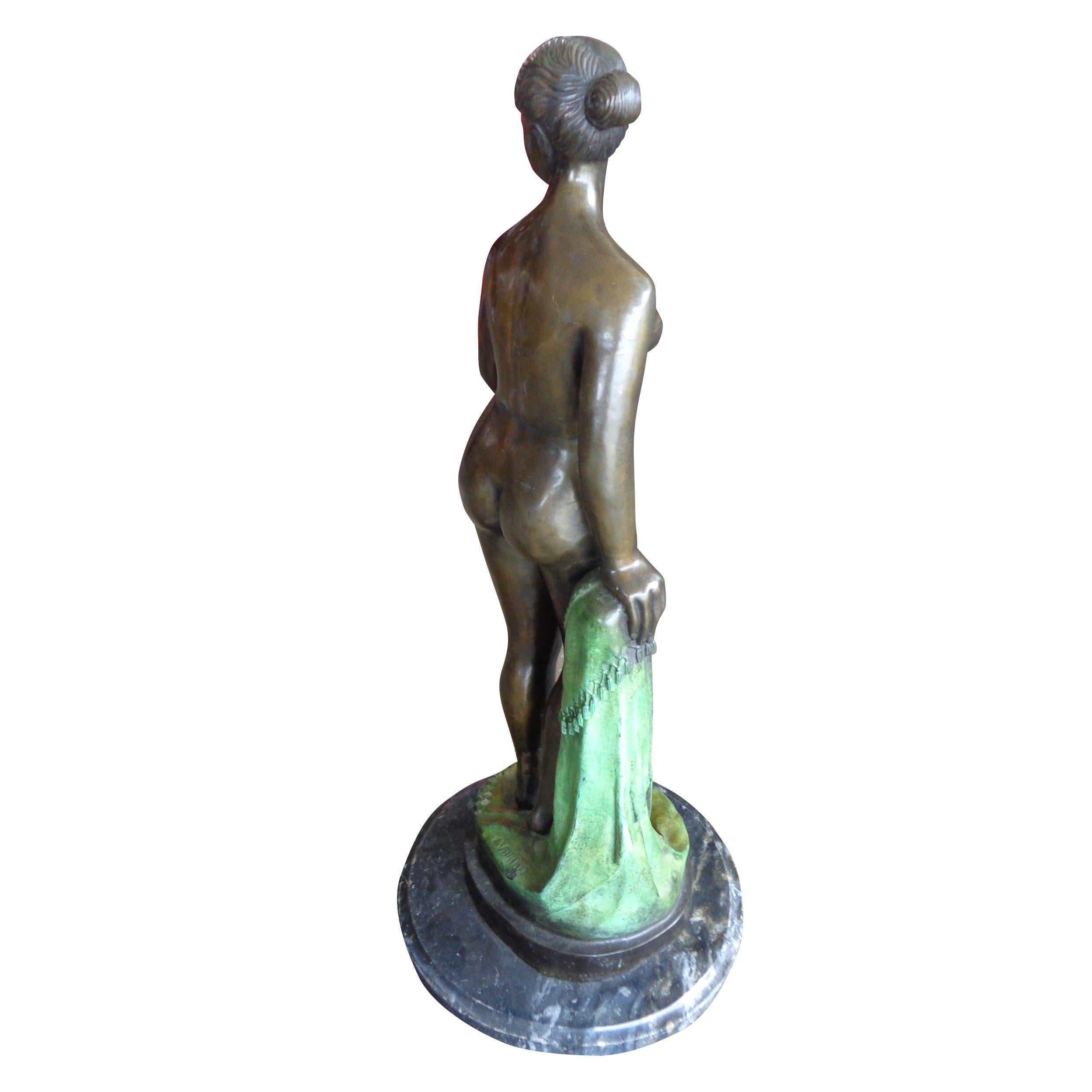 Art Nouveau Bronze Sculpture by Emmanuel Villanis For Sale