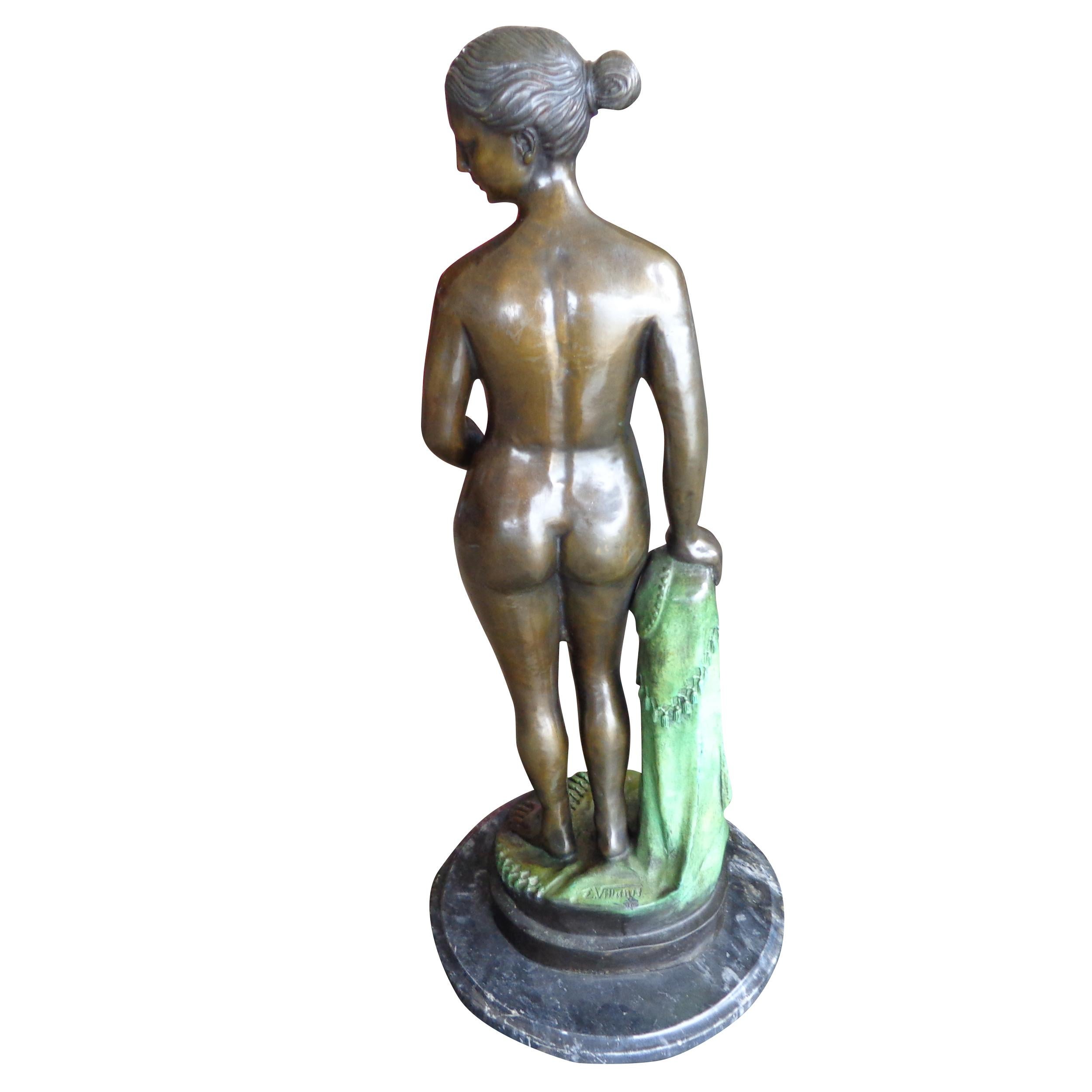 European Bronze Sculpture by Emmanuel Villanis For Sale