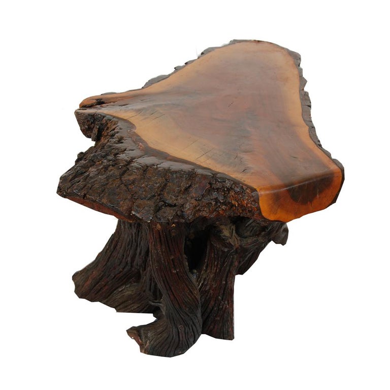 Live Edge/ Redwood Tree Stump Coffee Table For Sale at 1stDibs