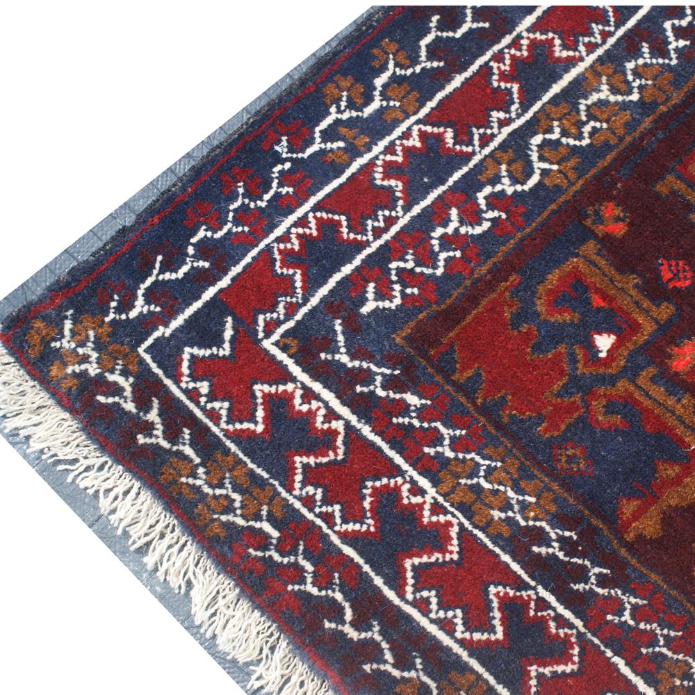 Hand Knotted Afghan Baluchi Rug In Good Condition For Sale In Pasadena, TX