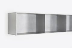 3G Wall-Mounted Shelf in Waxed Aluminum Plate by Jonathan Nesci