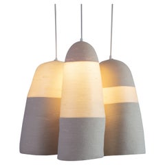 "3Ha" Coiled Cotton and Nylon Rope Pendant Light by Doug Johnston