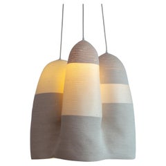"3Ha-L" Coiled Cotton and Nylon Rope Sculptural Pendant Light by Doug Johnston