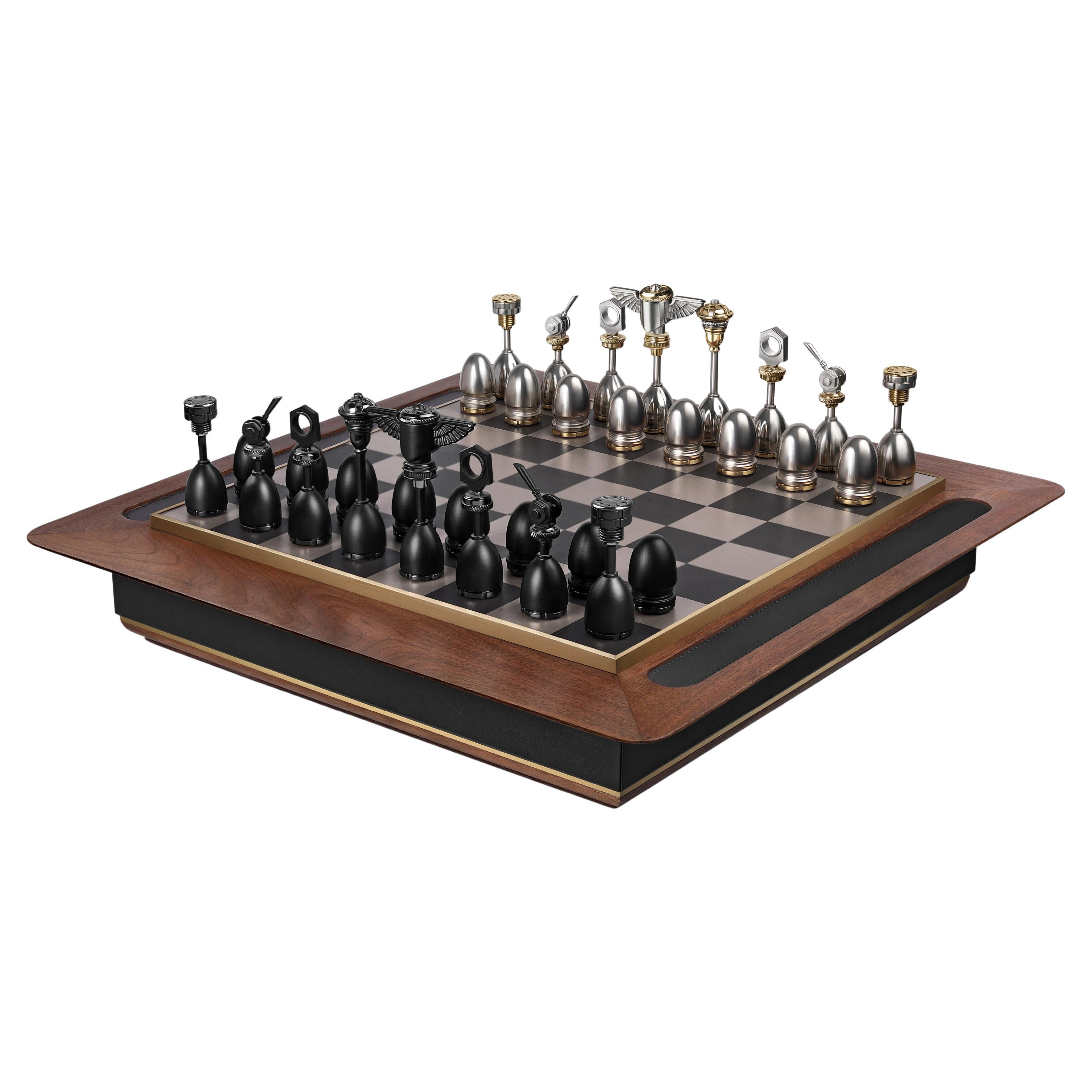 3L Shatranj Chess Set by Madheke For Sale