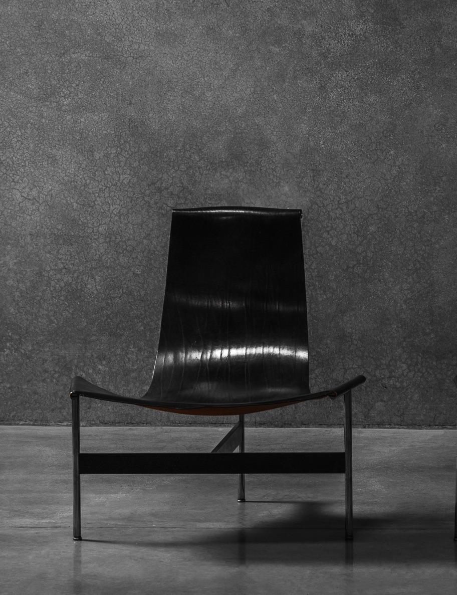Chaise longue 3LC Laverne International T conçue par William Katavolos, Ross Litell & David Kelley avec cuir d'origine. Fabriqué aux États-Unis vers les années 1950.

Ce design iconique fait partie de la collection permanente du MoMA.