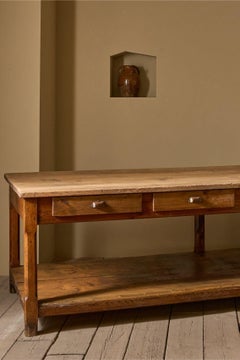 3m 19th century Pine prep table kitchen counter