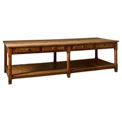 3m 19th century Pine prep table kitchen counter