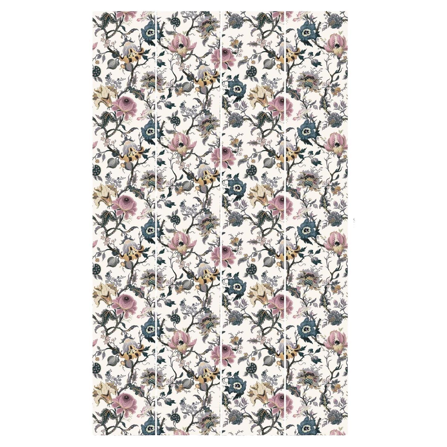 Showcasing serene shades of pink, mauve and teal on a neutral base, the ARTEMIS wallpaper in 'Off-White' is a fresh take on this beloved House of Hackney print. Inspired by the work of William Morris, it's a contemporary way to introduce