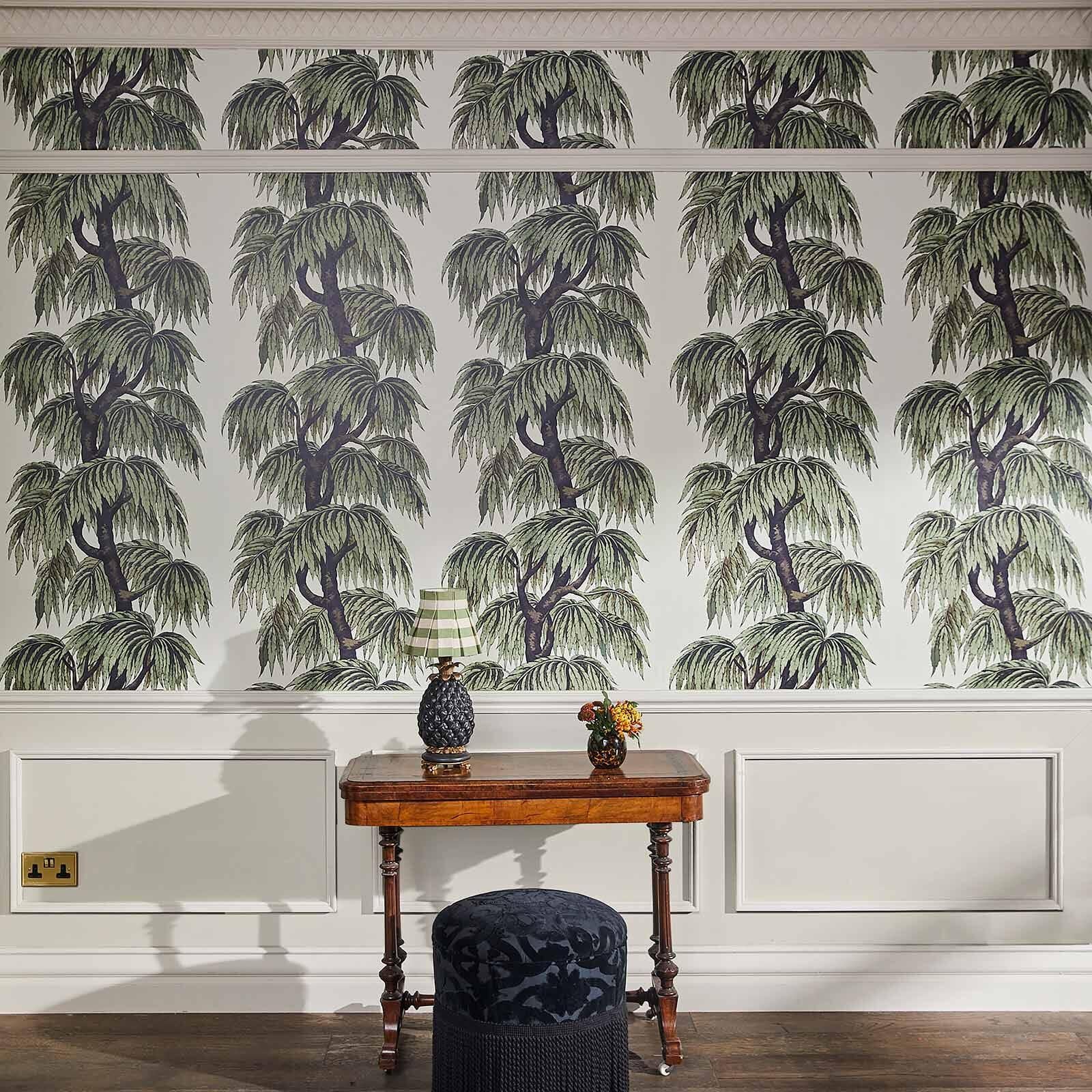 Swedish BABYLON Wallpaper - Papyrus & Willow For Sale