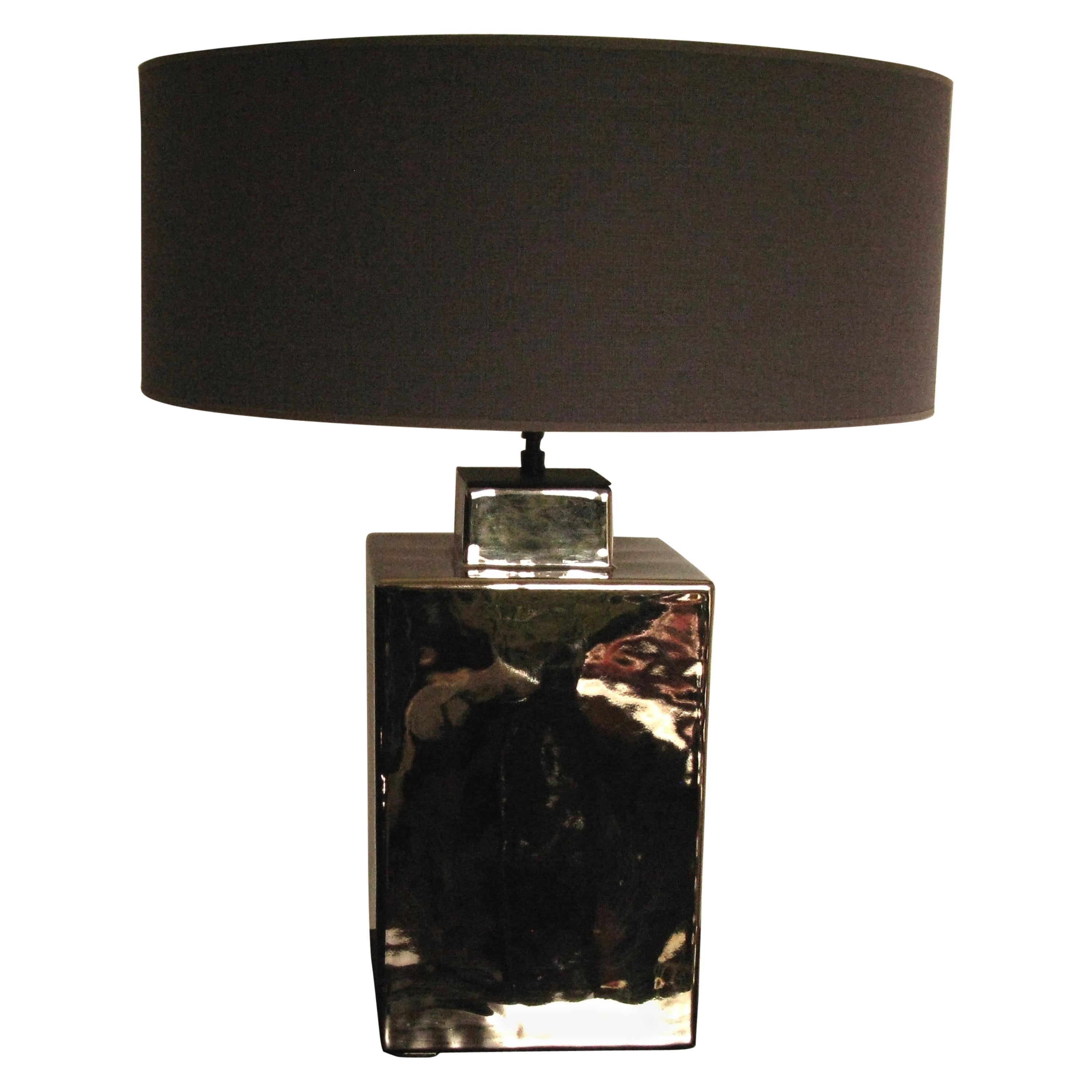 3M Design Silver Lamp with Lampshade, Modern, 21st Century, table lamp, sofa lamp
