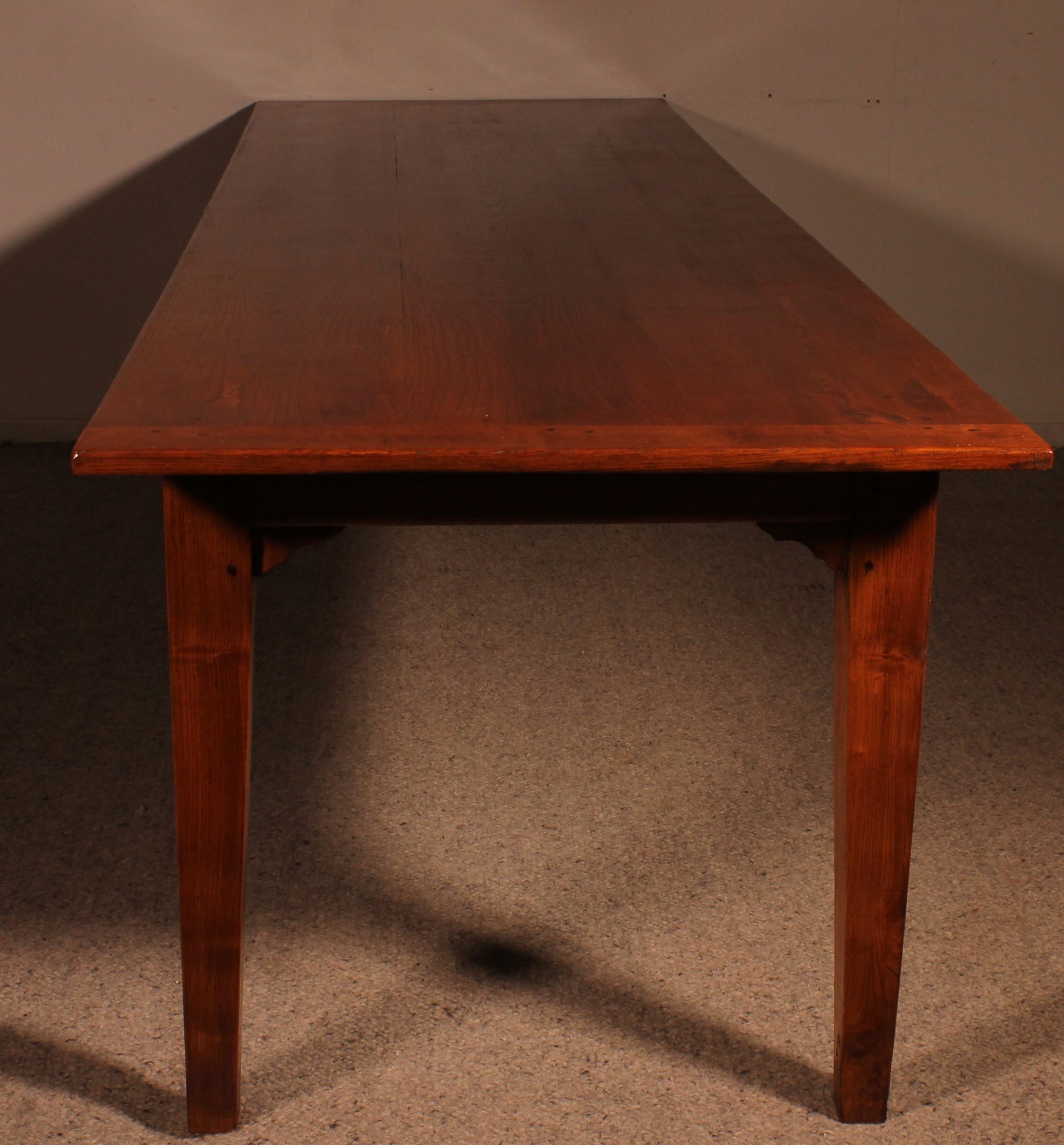 Table de réfectoire en Oak 3M - 19ème siècle Bon état - En vente à Brussels, Brussels